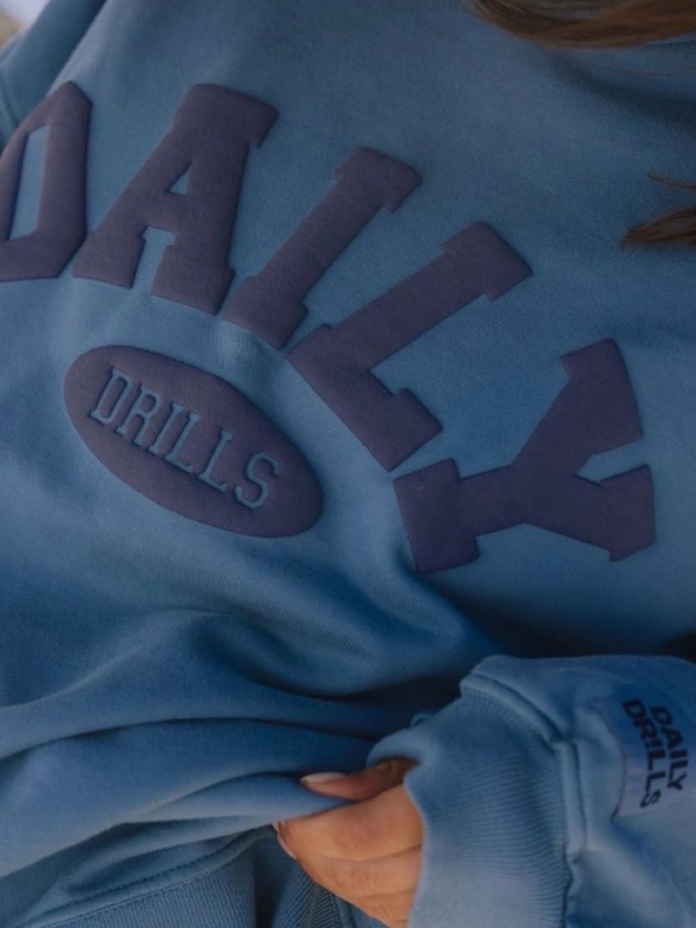 Daily Drills Oversized Daily Crew - Cabana + Navy with Tonal Patch Size M/L NWOT - Picture 11 of 12